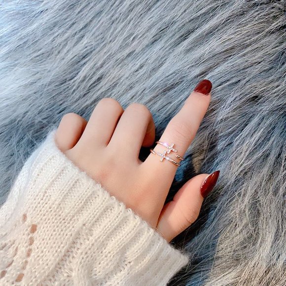 Cross ring in rosegold - Picture 2 of 5